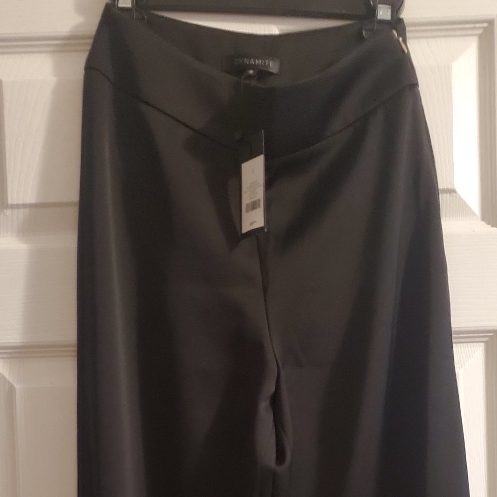 Dynamite high waisted satin wide leg pants
